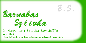 barnabas szlivka business card